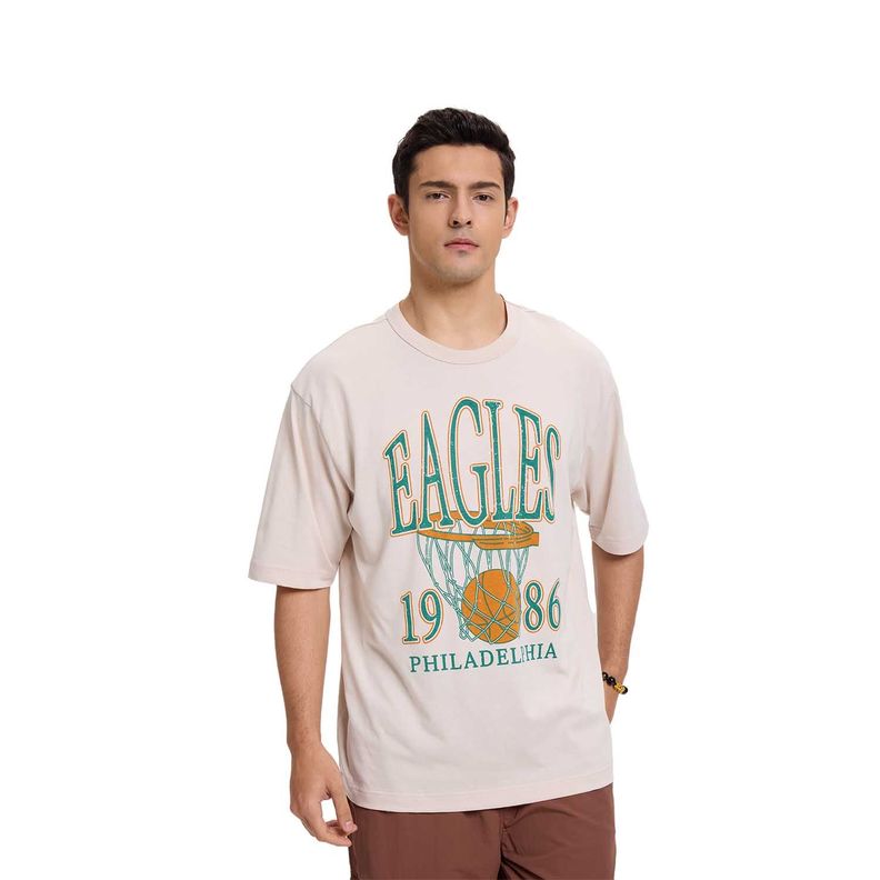 Polera Hombre Print Posicional Beige Fashion's Park-0