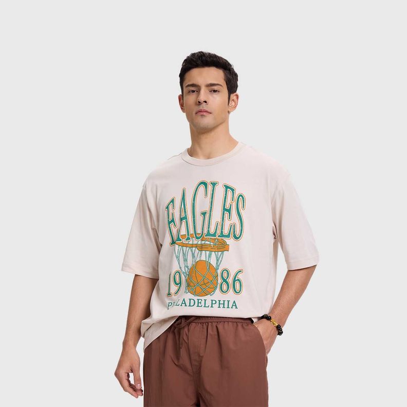 Polera Hombre Print Posicional Beige Fashion's Park-1