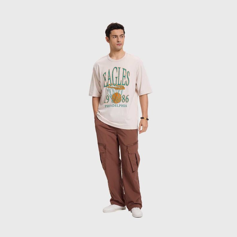 Polera Hombre Print Posicional Beige Fashion's Park-3