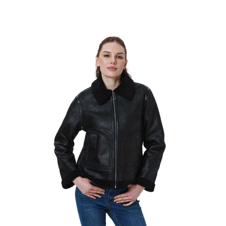 Chaqueta Mujer Aviador Negro Iii-1