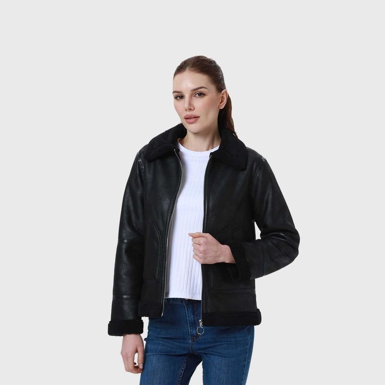 Chaqueta Mujer Aviador Negro Iii-2