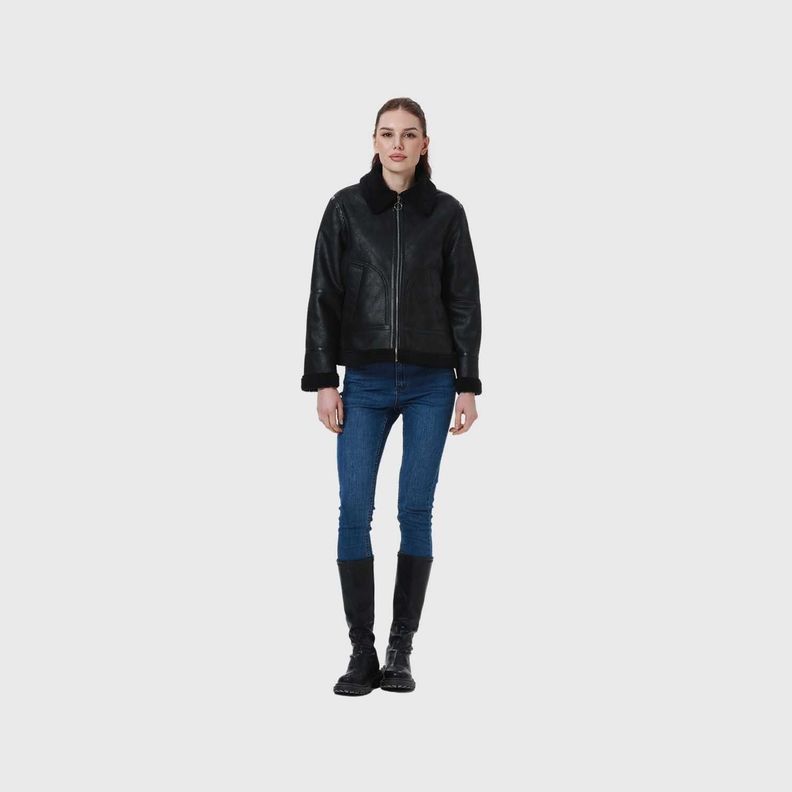 Chaqueta Mujer Aviador Negro Iii-6
