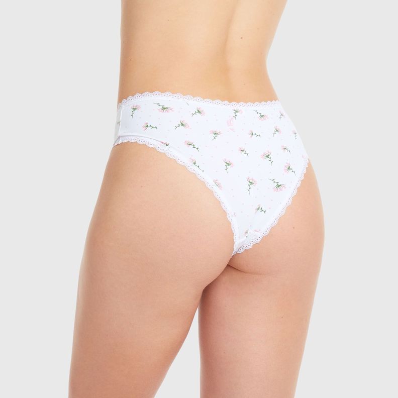 Calzón Pantaleta Con Encaje Blanco Mujer-1