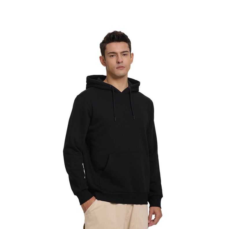 Polerón Hombre Hoodie Básico Negro Fashion's Park-0