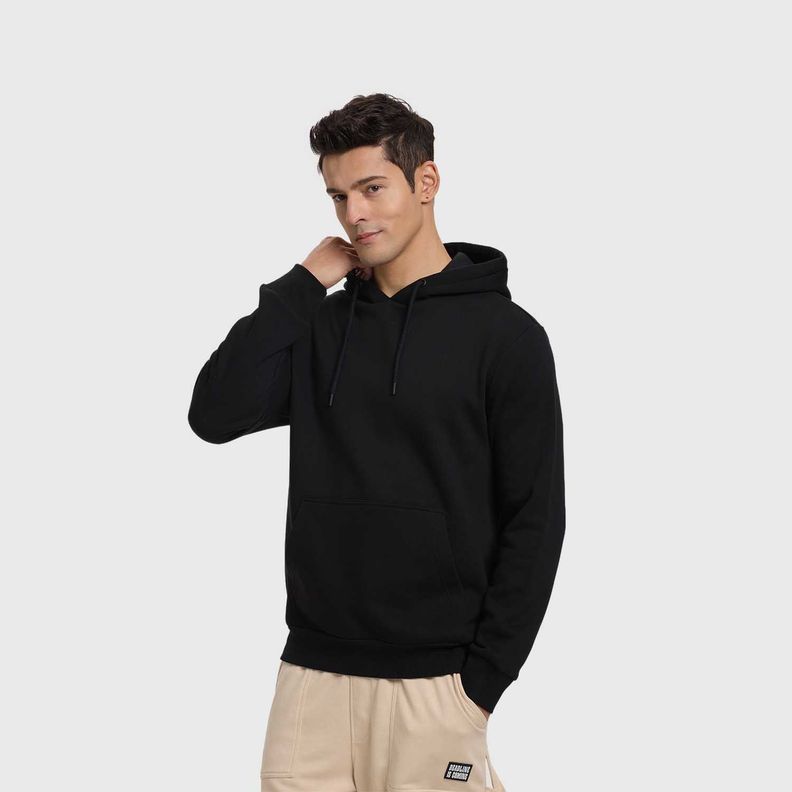 Polerón Hombre Hoodie Básico Negro Fashion's Park-1