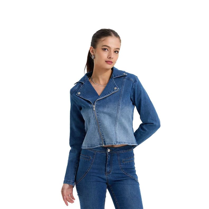 Chaqueta Mujer Biker Azul Fashion's Park-0