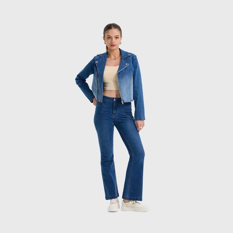 Chaqueta Mujer Biker Azul Fashion's Park-3