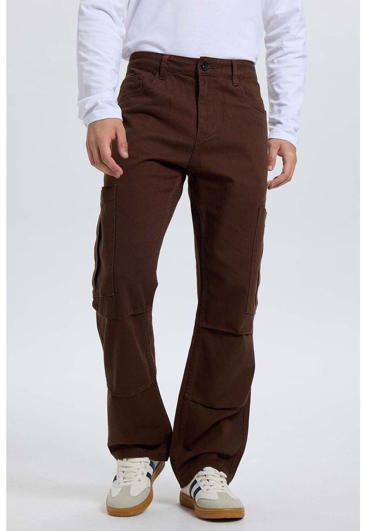Jeans Hombre Calce Cargo Café
