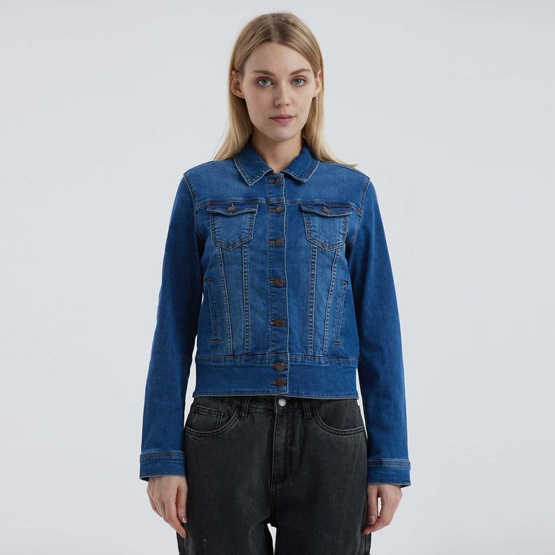 Chaqueta Mujer Clásica Azul-1