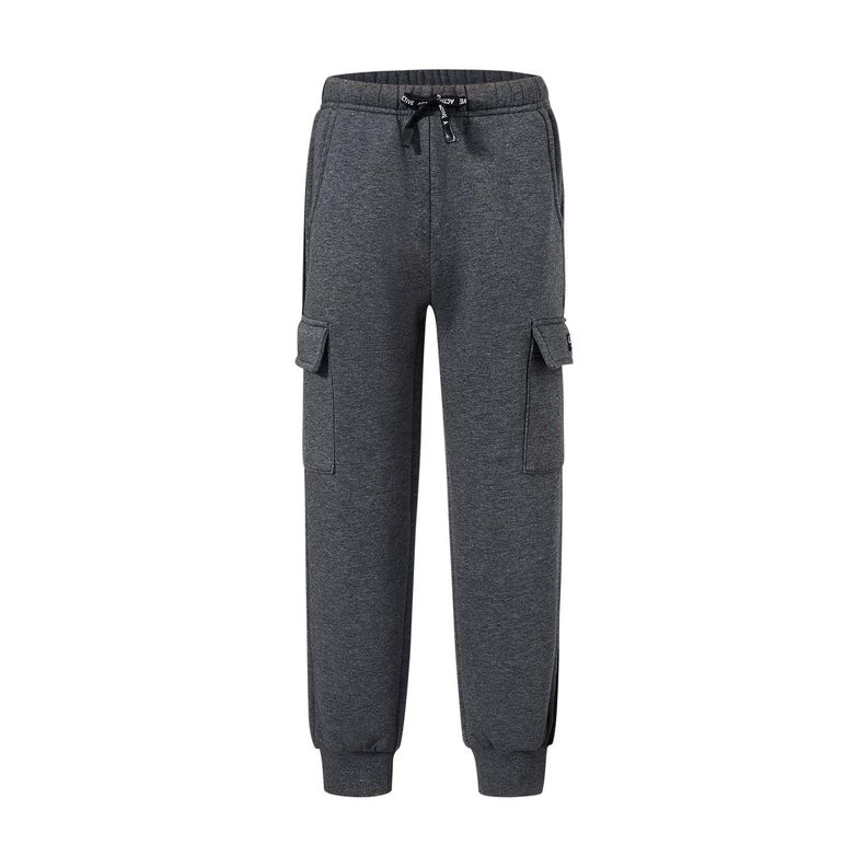 Pantalón Buzo Niño Jogger Cargo Gris Melange Oscuro-0