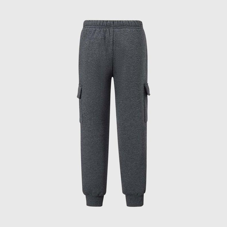 Pantalón Buzo Niño Jogger Cargo Gris Melange Oscuro-1