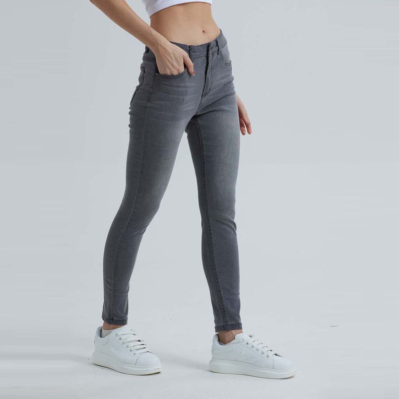 Jeans Mujer Super Skinny Estela Gris-1