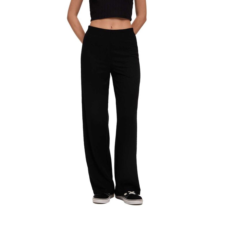 Pantalón Mujer Textura Negro Fashion's Park-0