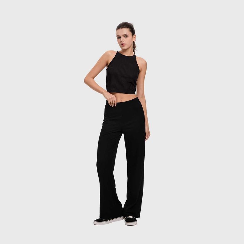 Pantalón Mujer Textura Negro Fashion's Park-3