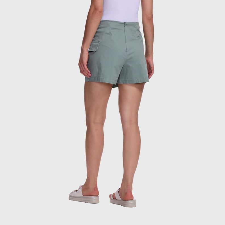 Short Mujer Falda Gabardina Verde Musgo Fashion's Park-2
