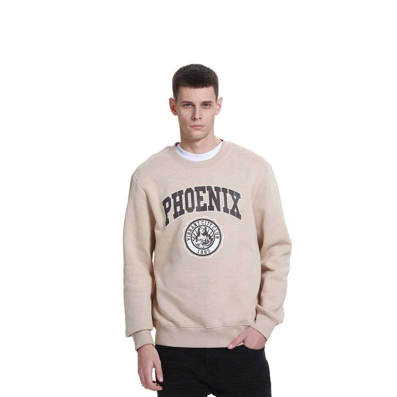 Polerón Hombre Print Posicional Beige Fashion's Park-0