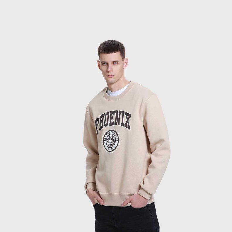 Polerón Hombre Print Posicional Beige Fashion's Park-1