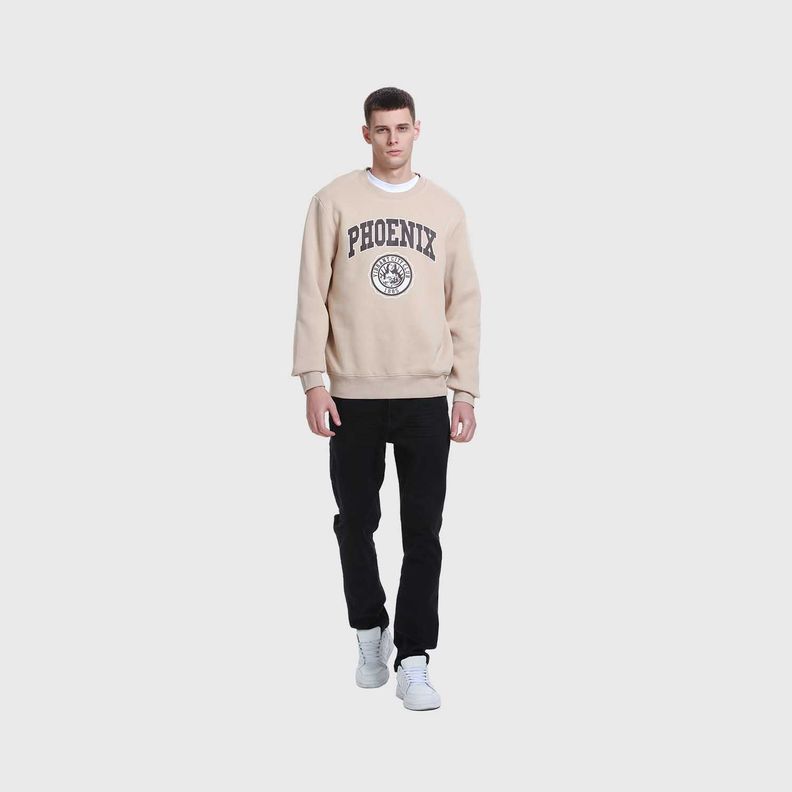 Polerón Hombre Print Posicional Beige Fashion's Park-3