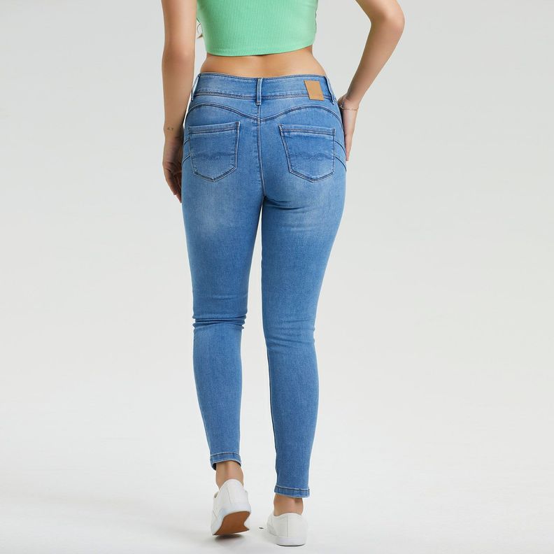 Jeans Skinny Kim Lavado Azul Claro Mujer-2