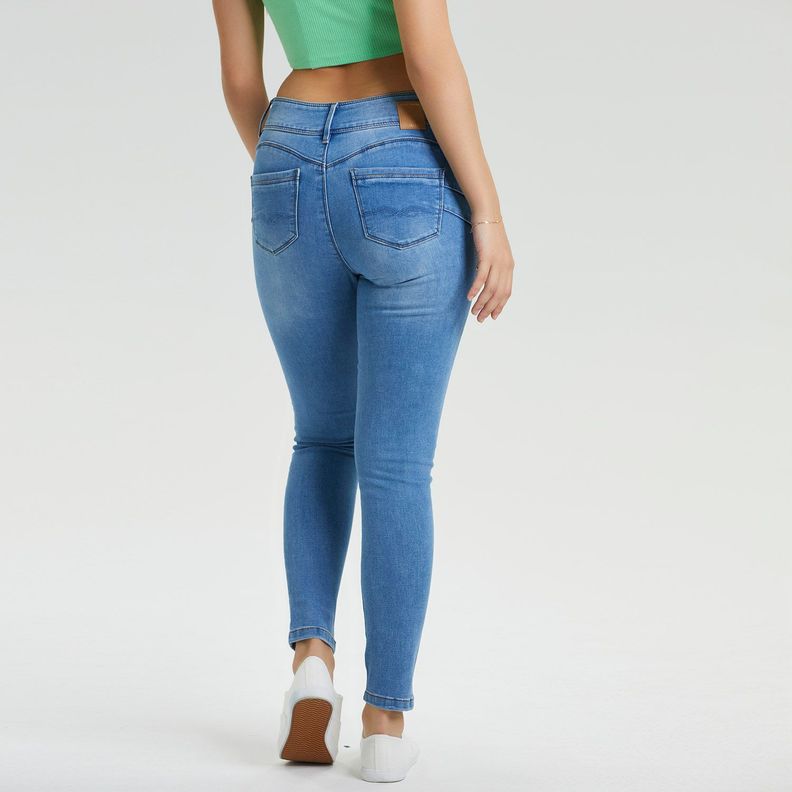 Jeans Skinny Kim Lavado Azul Claro Mujer-3