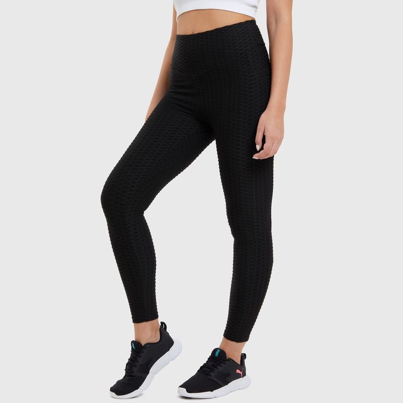 Calza Deporte Con Textura Negro Mujer-1
