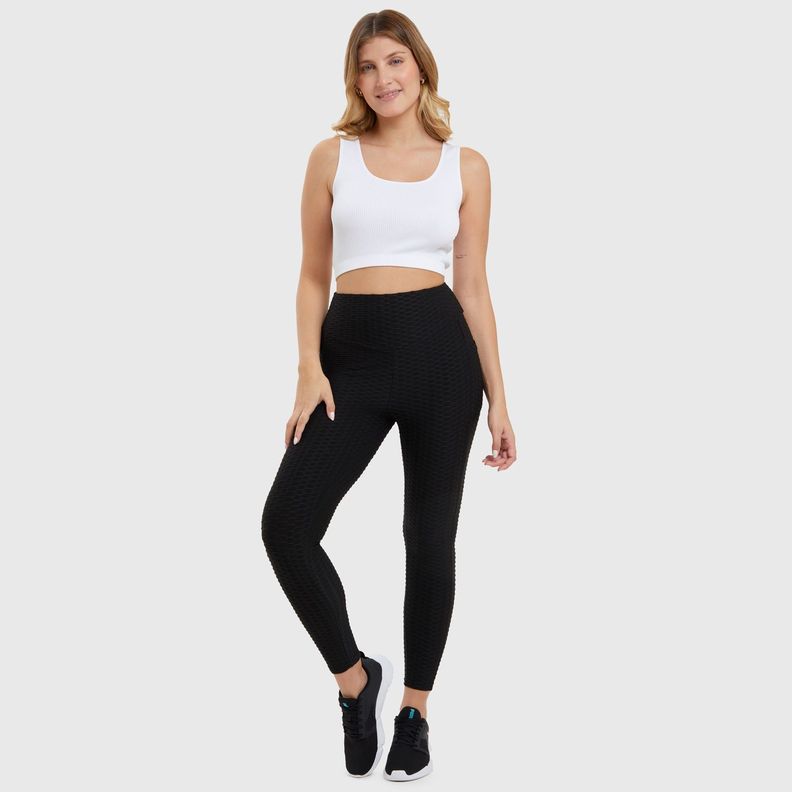 Calza Deporte Con Textura Negro Mujer-3