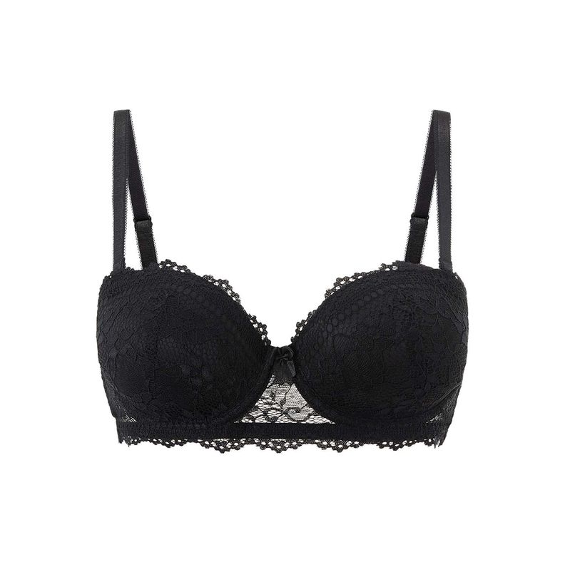 Sostén Mujer Copa Soft Strapless Encaje Negro Fashion's Park-0