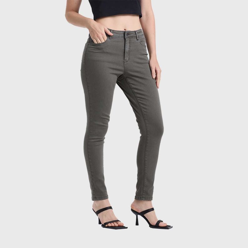 Jeans Mujer Emilia Color Verde Militar Fashion's Park-1