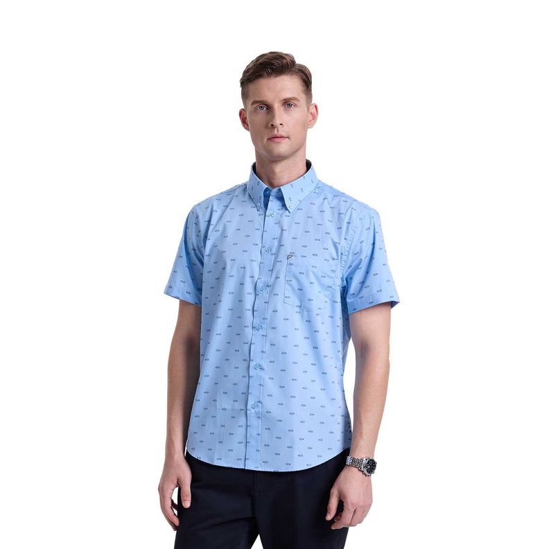 Camisa Hombre Mini Print Celeste Fashions Park-0