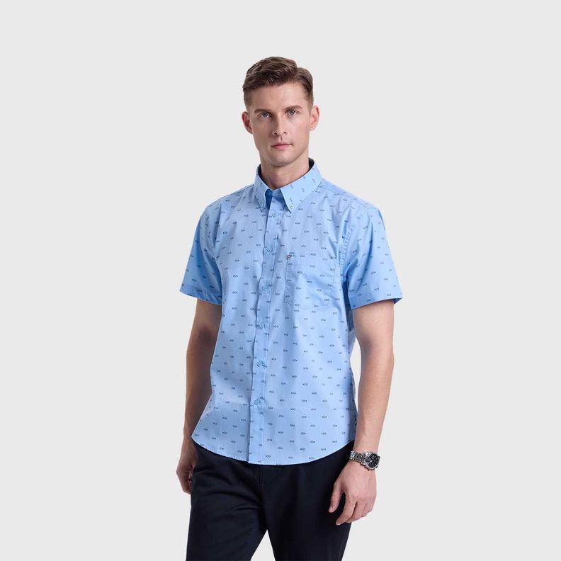 Camisa Hombre Mini Print Celeste Fashions Park-1