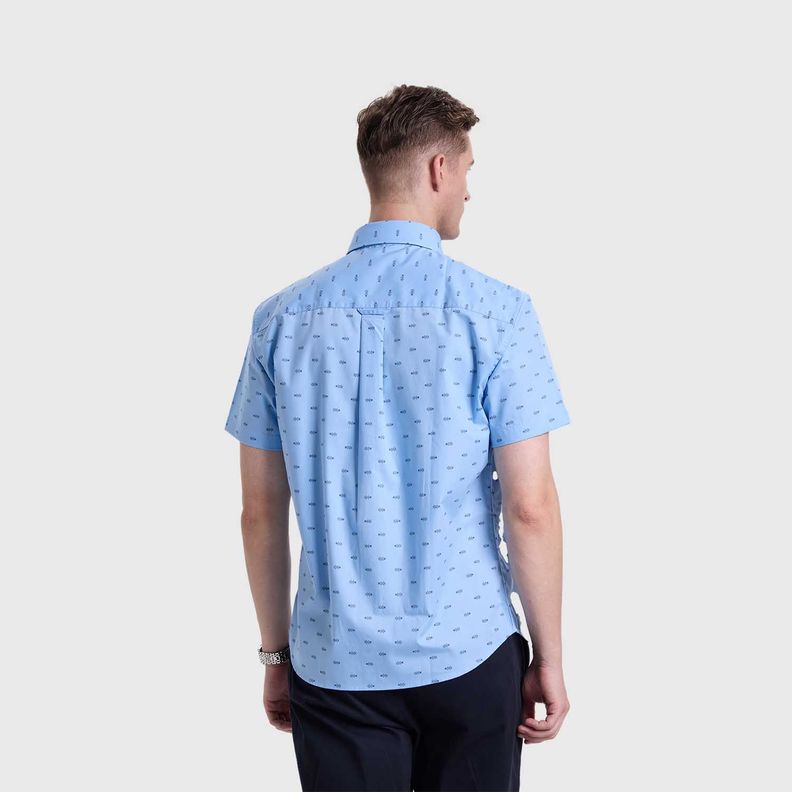 Camisa Hombre Mini Print Celeste Fashions Park-2