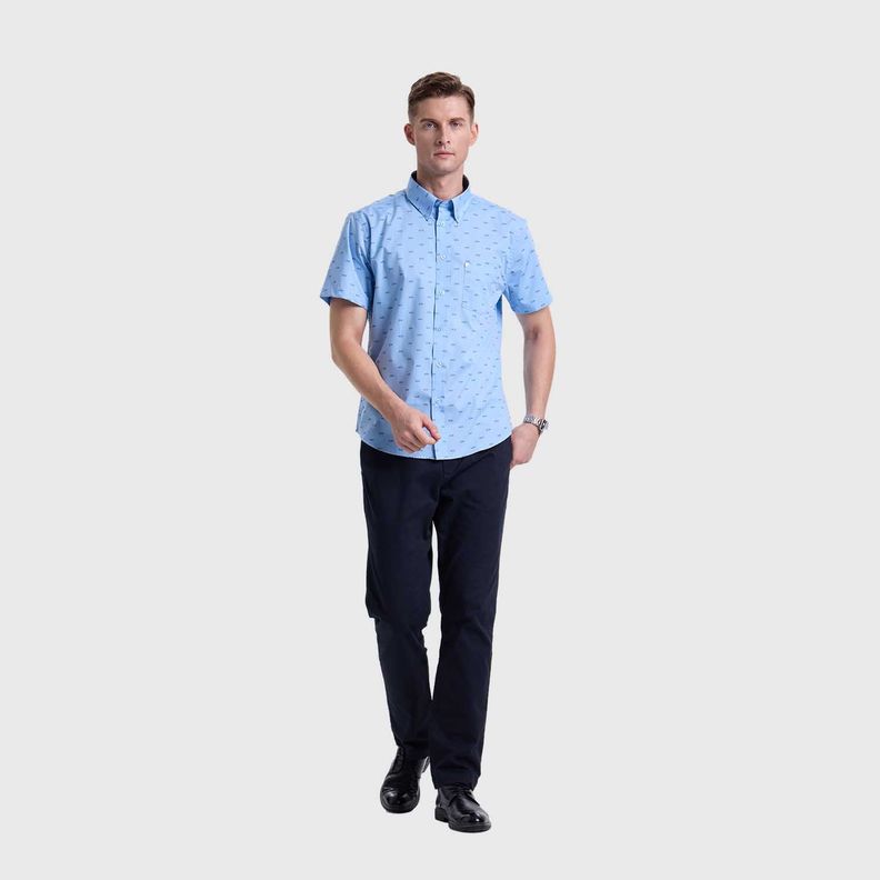 Camisa Hombre Mini Print Celeste Fashions Park-3