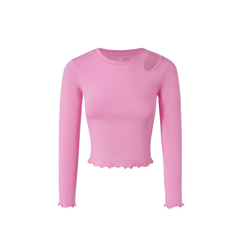 Polera Niña Hombro Descubierto Rosado Fashion's Park-0