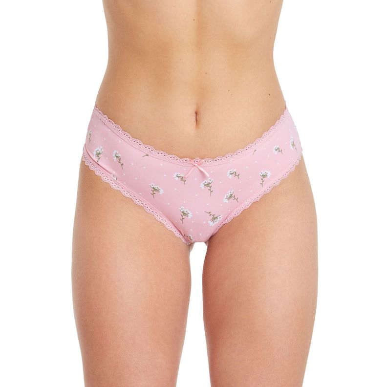 Calzón Pantaleta Con Encaje Palo Rosa Mujer-0