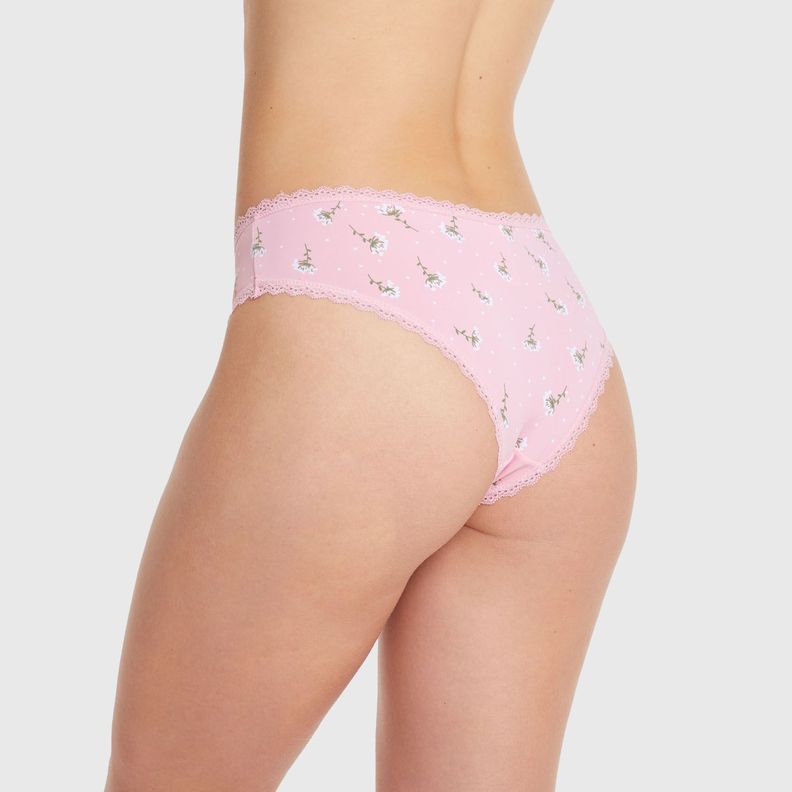 Calzón Pantaleta Con Encaje Palo Rosa Mujer-1