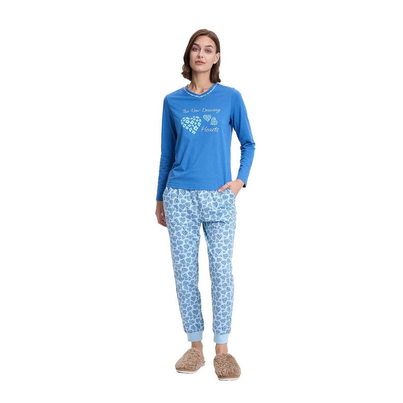 Pijama Mujer Estampado Azul Fashion's Park-0