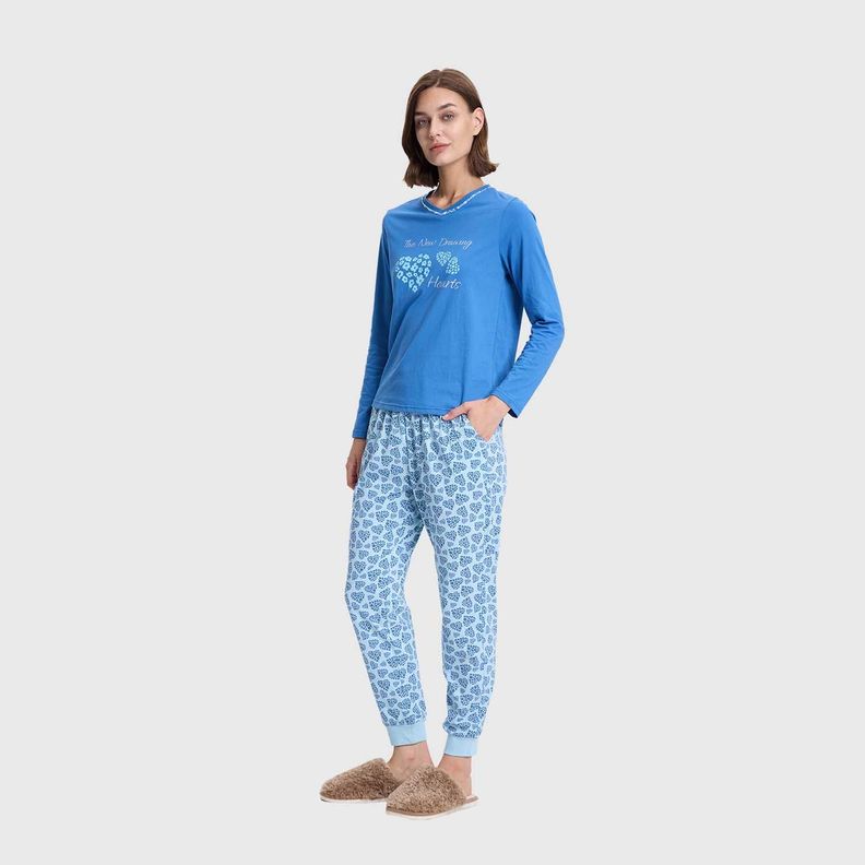 Pijama Mujer Estampado Azul Fashion's Park-1