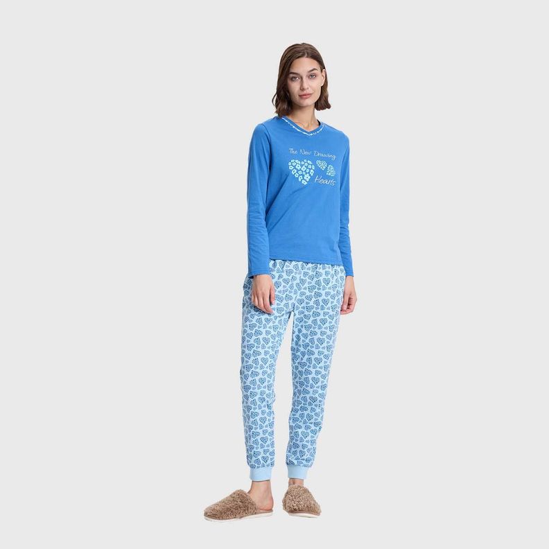 Pijama Mujer Estampado Azul Fashion's Park-3