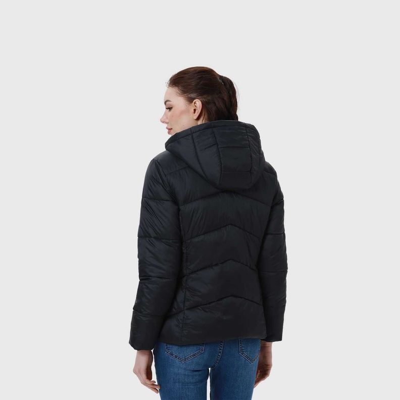 Parka Mujer Puffa Corta Negro-4