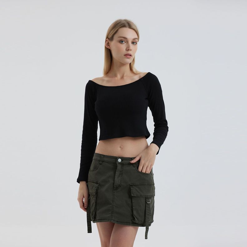 Polera Mujer Off Shoulder Negro-0