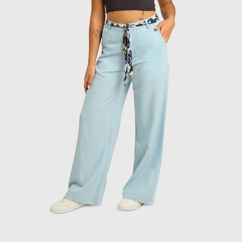 Jeans Mujer Palazzo Pañuelo Azul Claro Fashions Park-1