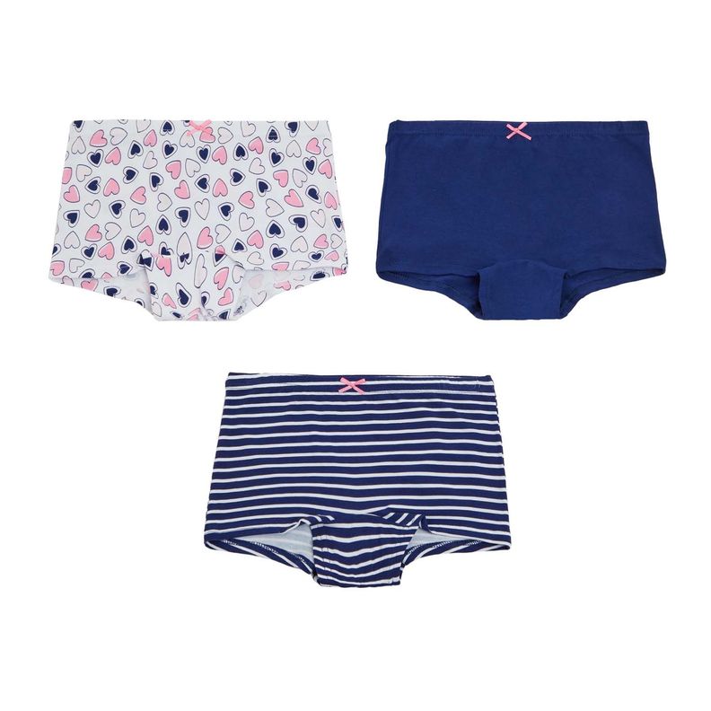 Calzón Tripack Short Azul Marino Niña-0