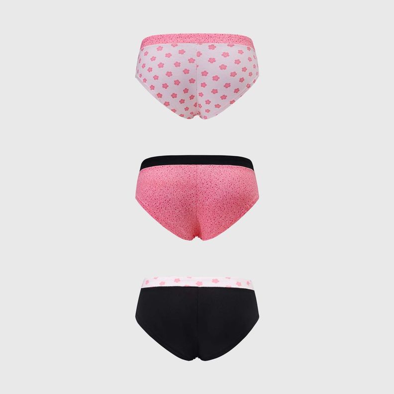 Calzón Mujer Tripack Pantaleta Algodón Palo Rosa Fsp-1