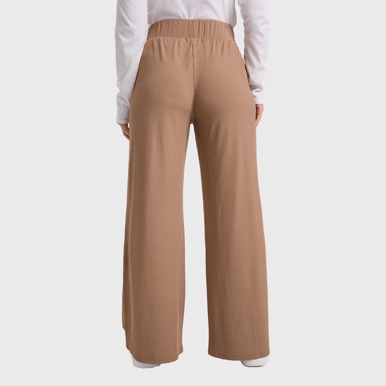 Pantalón Mujer Palazzo Pretina Elasticada Cafe-2