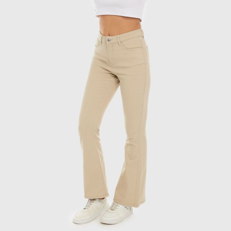 Jeans Mujer Flare Color Camel Fashion's Park-1