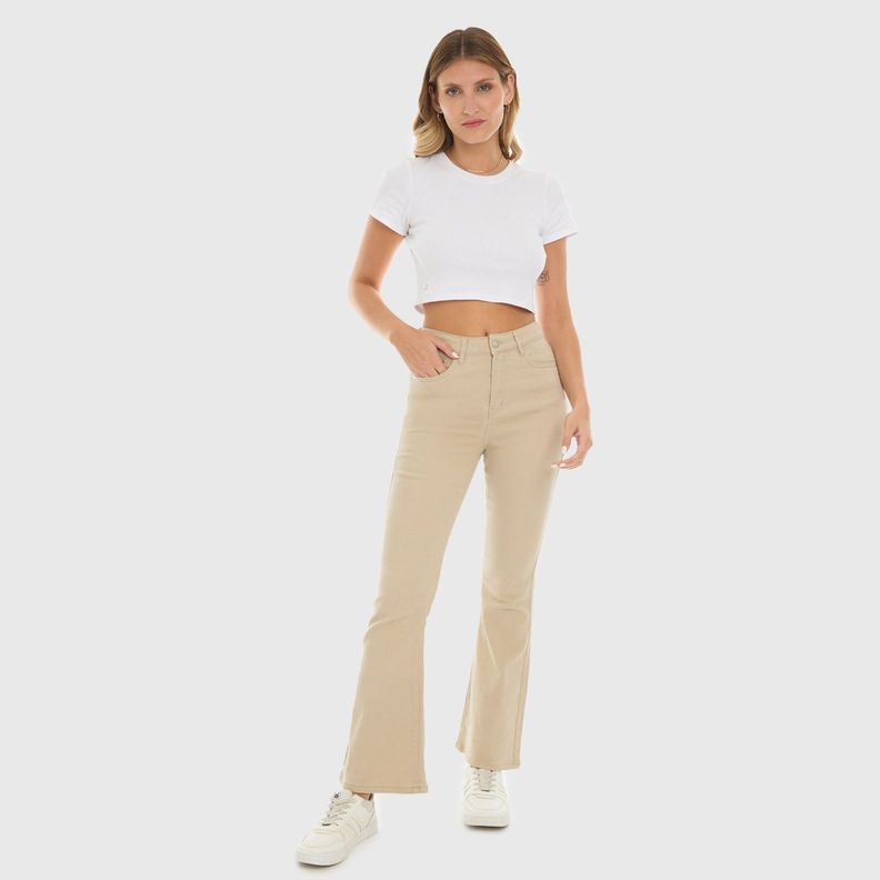 Jeans Mujer Flare Color Camel Fashion's Park-3