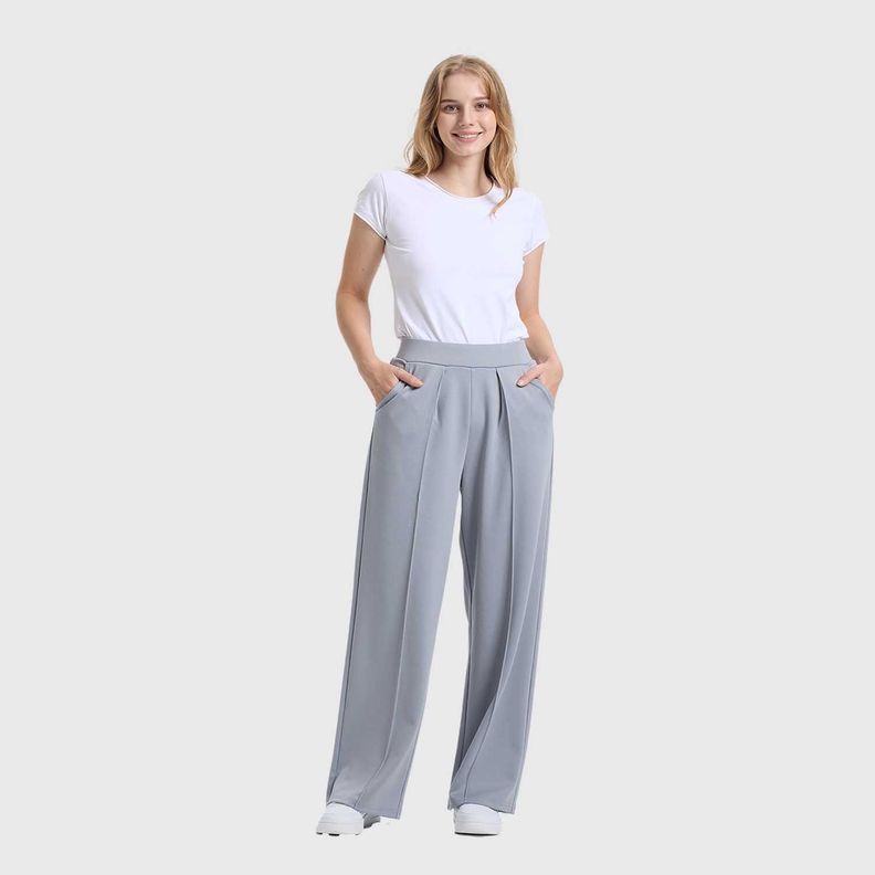 Pantalón Mujer Sastrero Pretina Gris Claro Fashion's Park-3
