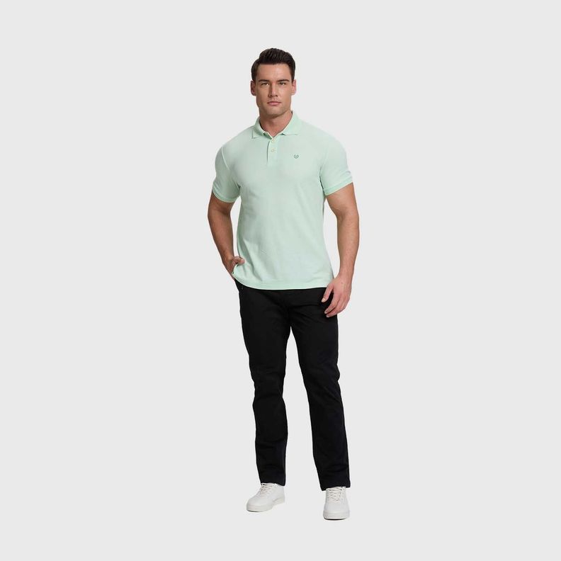 Polera Hombre Pique Básica Lisa Verde Claro Fashion's Park-3