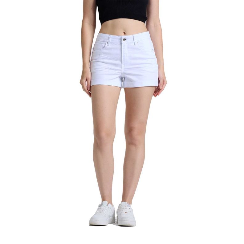 Short Mujer Color Tiro Alto Blanco Fashions Park-0