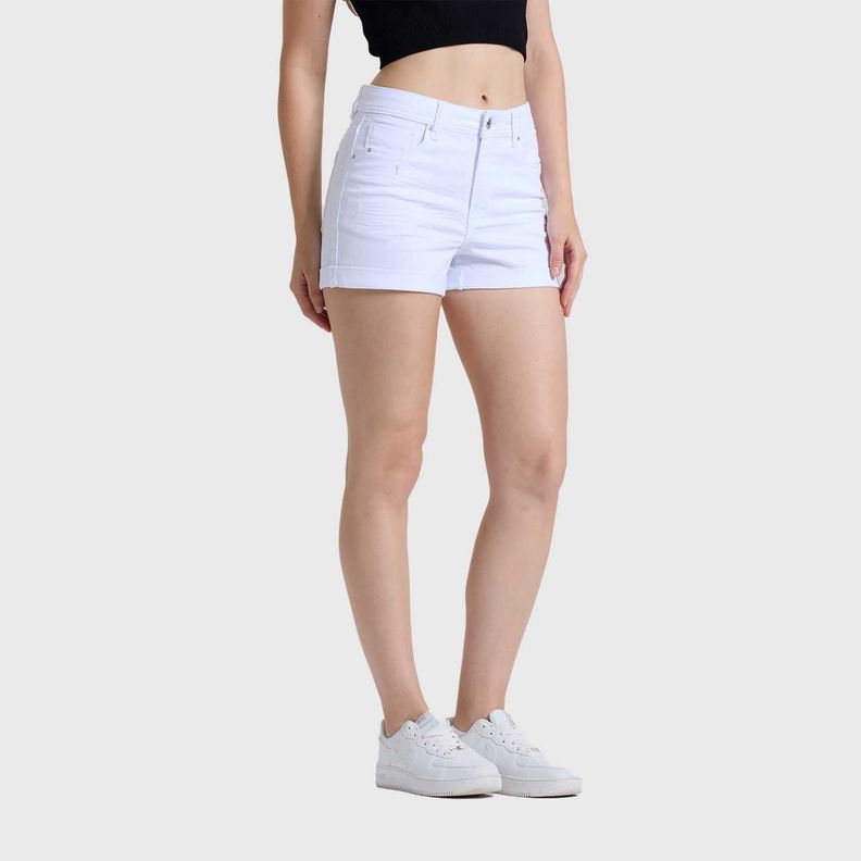 Short Mujer Color Tiro Alto Blanco Fashions Park-1